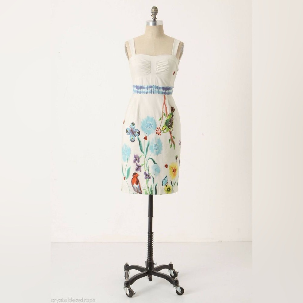 Anthropologie x Nathalie Lete Paris Pigment & Canvas Cotton Mini Dress Size 2 - Picture 2 of 10